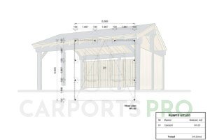 Dubbele Stalen Carport Amelia R, 6x6, 36m²