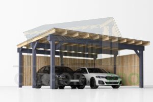 Dubbele stalen carport met berging Amelia S, 6x7.8, 44m²