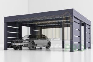 Dubbele stalen carport met berging Amelia S, 6x7.8, 44m²