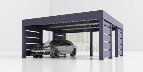 Dubbele stalen carport met berging Amelia S, 6x7.8, 44m²