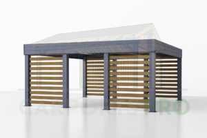 Dubbele stalen carport met berging Amelia S, 6x7.8, 44m²