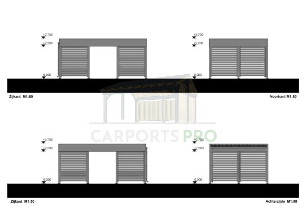 Stalen Carport Amelia VS, 3x6, 18m²