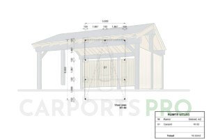 Stalen Carport Amelia VS, 3x6, 18m²